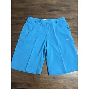Puma Golf Shorts Mens 32 Turq Blue Performance Bermuda Preppy Casual‎ Walking